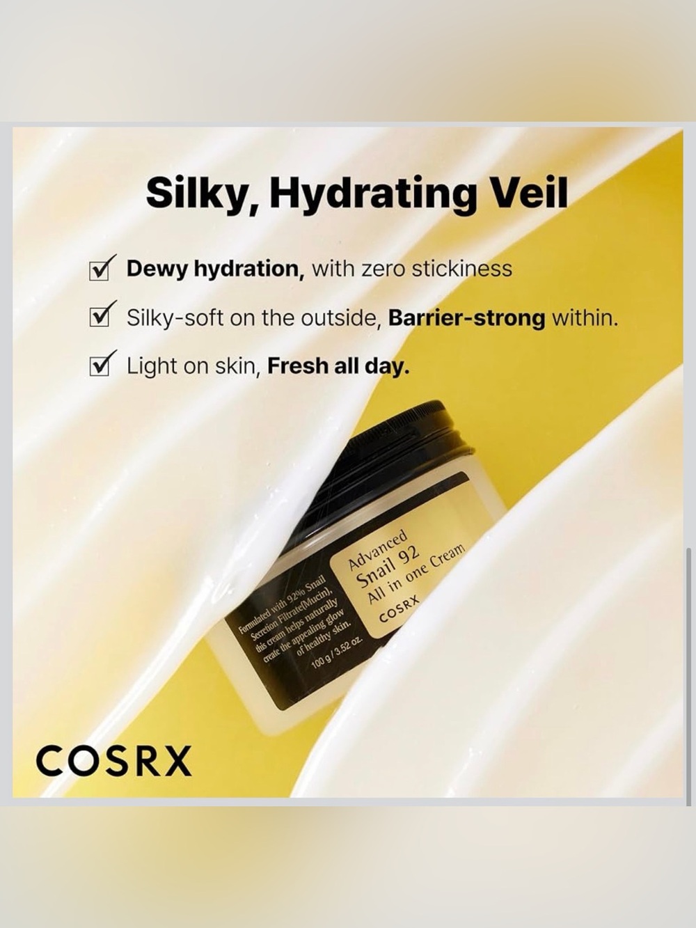 COSRX Snail Mucin 92% Face Moisturizer & Snail Mucin 96% Repairing Serum, Korean - Picture 4 of 12